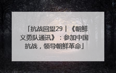 抗战回望29︱《朝鲜义勇队通讯》：参加中国抗战，领导朝鲜革命