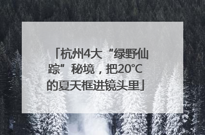 杭州4大“绿野仙踪”秘境，把20℃的夏天框进镜头里