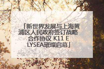 新世界发展与上海黄浦区人民政府签订战略合作协议 K11 ELYSEA璀璨启幕
