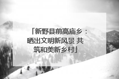 新野县前高庙乡：晒出文明新风景 共筑和美新乡村