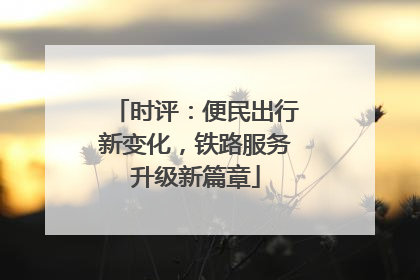 时评：便民出行新变化，铁路服务升级新篇章