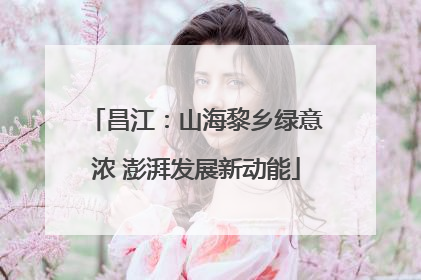 昌江：山海黎乡绿意浓 澎湃发展新动能