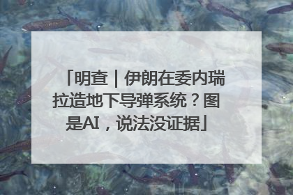 明查｜伊朗在委内瑞拉造地下导弹系统？图是AI，说法没证据