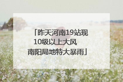 昨天河南19站现10级以上大风  南阳局地特大暴雨