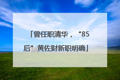 曾任职清华，“85后”黄佐财新职明确