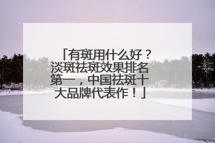 有斑用什么好？淡斑祛斑效果排名第一，中国祛斑十大品牌代表作！