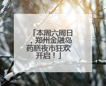 本周六周日，郑州金融岛药膳夜市狂欢开启！