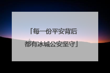 每一份平安背后 都有冰城公安坚守