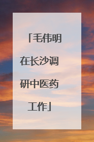 毛伟明在长沙调研中医药工作