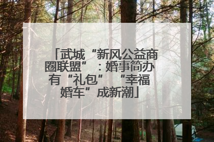 武城“新风公益商圈联盟”：婚事简办有“礼包” “幸福婚车”成新潮
