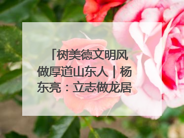树美德文明风 做厚道山东人｜杨东亮：立志做龙居的“小丸童”