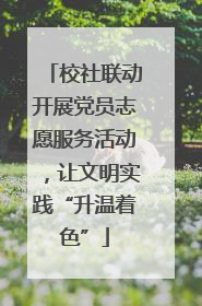 校社联动开展党员志愿服务活动，让文明实践“升温着色”