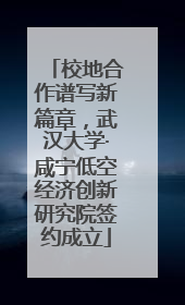 校地合作谱写新篇章，武汉大学·咸宁低空经济创新研究院签约成立