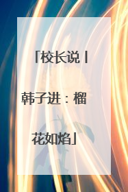 校长说丨韩子进：榴花如焰