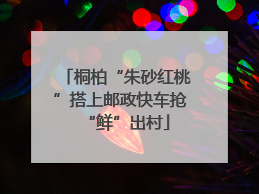 桐柏“朱砂红桃”搭上邮政快车抢“鲜”出村