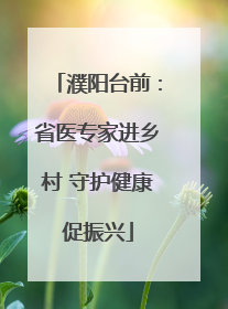 濮阳台前：省医专家进乡村 守护健康促振兴
