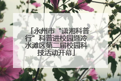 永州市“潇湘科普行”科普进校园暨冷水滩区第二届校园科技活动开幕