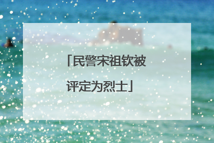 民警宋祖钦被评定为烈士