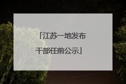 江苏一地发布干部任前公示