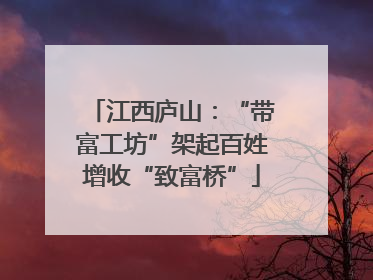 江西庐山：“带富工坊”架起百姓增收“致富桥”