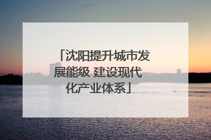 沈阳提升城市发展能级 建设现代化产业体系