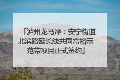 泸州龙马潭：安宁街道北滨路延长线共同富裕示范带项目正式签约