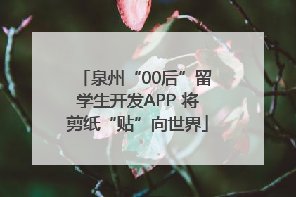 泉州“00后”留学生开发APP 将剪纸“贴”向世界