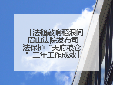 法槌敲响稻浪间 眉山法院发布司法保护“天府粮仓”三年工作成效