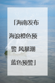 海南发布海浪橙色预警 风暴潮蓝色预警