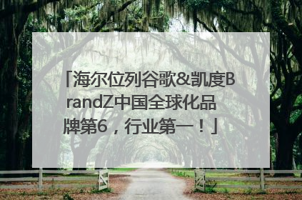 海尔位列谷歌&凯度BrandZ中国全球化品牌第6，行业第一！