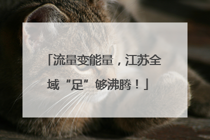 流量变能量，江苏全域“足”够沸腾！