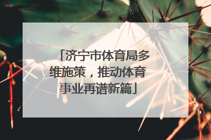 济宁市体育局多维施策，推动体育事业再谱新篇