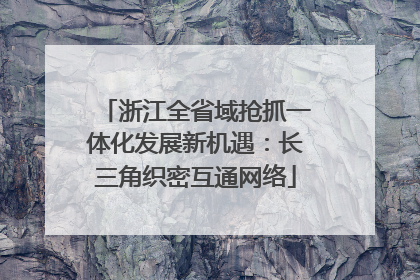 浙江全省域抢抓一体化发展新机遇：长三角织密互通网络