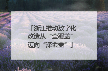 浙江推动数字化改造从“全覆盖”迈向“深覆盖”