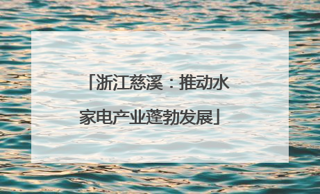 浙江慈溪：推动水家电产业蓬勃发展