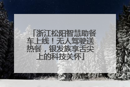 浙江松阳智慧助餐车上线！无人驾驶送热餐，银发族享舌尖上的科技关怀