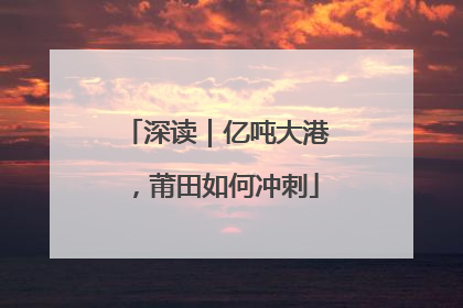 深读｜亿吨大港，莆田如何冲刺