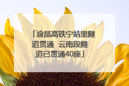 渝昆高铁宁靖里隧道贯通  云南段隧道已贯通40座