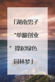 湖南男子“单腿创业”撑起绿色园林梦
