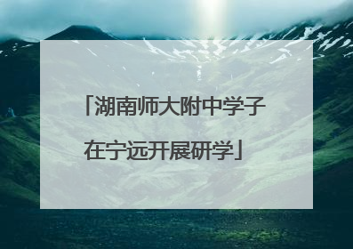 湖南师大附中学子在宁远开展研学