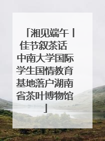 湘见端午丨佳节叙茶话 中南大学国际学生国情教育基地落户湖南省茶叶博物馆
