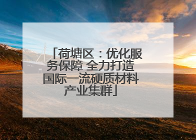 荷塘区：优化服务保障 全力打造国际一流硬质材料产业集群
