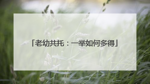 老幼共托：一举如何多得