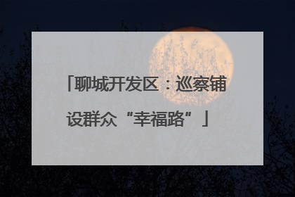 聊城开发区：巡察铺设群众“幸福路”