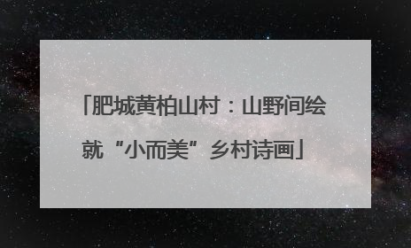 肥城黄柏山村：山野间绘就“小而美”乡村诗画
