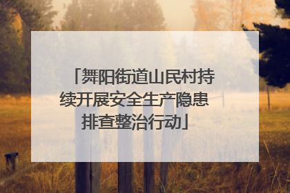 舞阳街道山民村持续开展安全生产隐患排查整治行动
