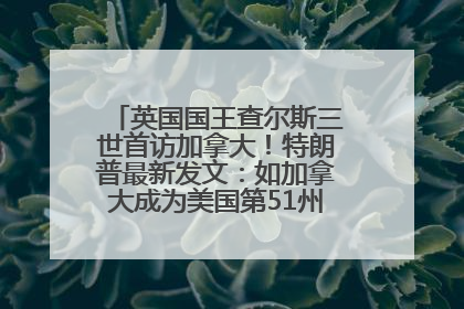 英国国王查尔斯三世首访加拿大！特朗普最新发文：如加拿大成为美国第51州可免费用“金穹”