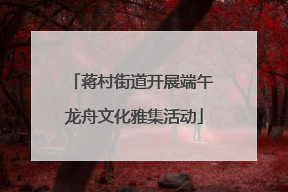 蒋村街道开展端午龙舟文化雅集活动