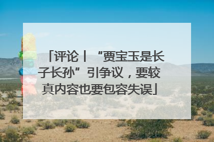 评论丨“贾宝玉是长子长孙”引争议，要较真内容也要包容失误