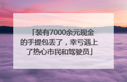 装有7000余元现金的手提包丢了，幸亏遇上了热心市民和驾驶员